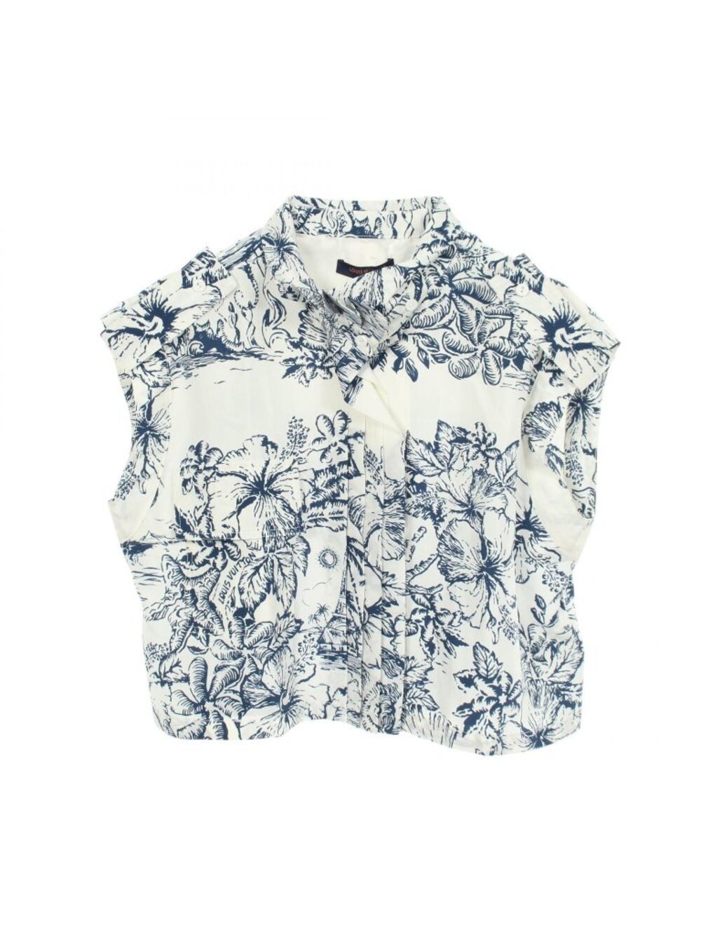 Louis Vuitton Tropical Floral Sleeveless Silk Shirt
